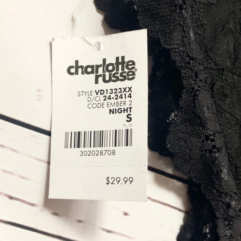 Charlotte Russe Black Lace One Shoulder Mini Dress Small - Picture 7 of 7